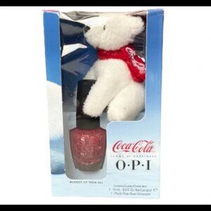 O.P.I- Coca Cola Nail Lacquer & Plush Polar Bear - Bearest Of Them All - Limited